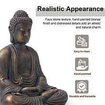 22.75"H MGO Meditating Buddha Statue