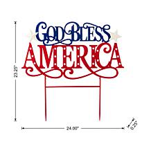 23.25"H Patriotic God Bless America Yard Stake