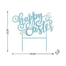 24" Blue Metal Happy Easter Yard Stake