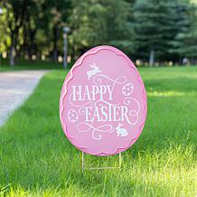 24" Pink Egg-Shaped Easter Yard Stake
