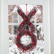 24" Red XO Valentine's Wreath with Berries and Hearts