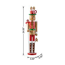 24" Wooden Gingerbread Man Nutcracker Christmas Decor