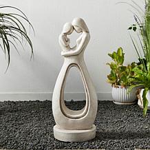 24.75"H Modern Abstract Sculpture Hugging Mommy and Baby Garden Statue