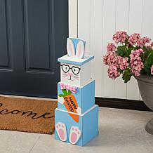 24"H Double Sided Easter/July 4 Wooden Porch Decor