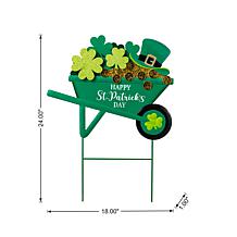 24"H St. Patrick's Metal Shamrocks Wagon Yard Stake or Wall Décor