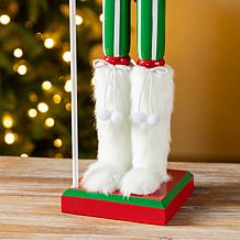 26" Wooden Christmas Nutcracker with Green Brush Tree