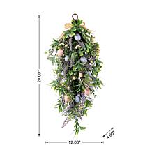 28" Easter Egg & Lavender Swag with Pastel Eggs