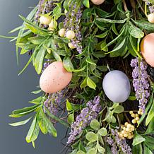 28" Easter Egg & Lavender Swag with Pastel Eggs