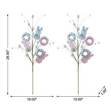 28" Easter Picks 2-piece Set with Glitter Eggs & Bunny Accents