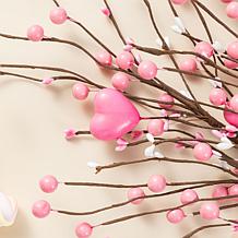 28" Valentine's Picks with Pink Berries & Heart Accents, 2-piece Set