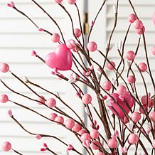 28" Valentine's Picks with Pink Berries & Heart Accents, 2-piece Set