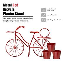 28.75"L Metal Red Bicycle Planter Stand