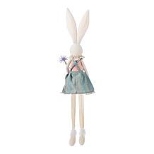 29.5" Easter Fabric Girl Bunny with Dangling Legs