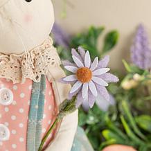 29.5" Easter Fabric Girl Bunny with Dangling Legs