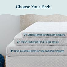 3” Bamboo Charcoal and Gel Memory Foam Mattress Topper, Queen
