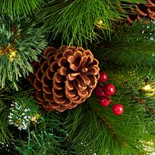 3 ft. Montana Mixed Pine Artificial Christmas Tree with Pine Cones,...