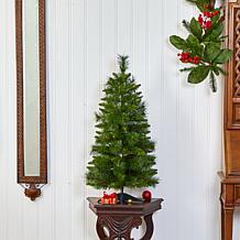 3 ft. New Haven Pine Artificial Christmas Tree with 50 Warm White L...