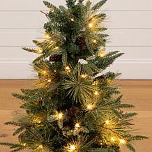 3-ft Snowed Christmas Tree with 36 Lights by Nearly Natural