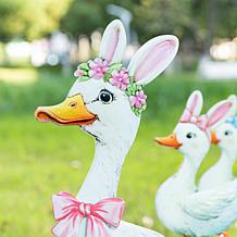 3-piece Easter Metal Yard Stakes Duck Family