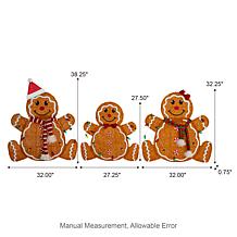 3-Piece Lighted Gingerbread Family Outdoor Decor
