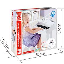 30 Key Toddler Wooden Grand Piano in White with Bench