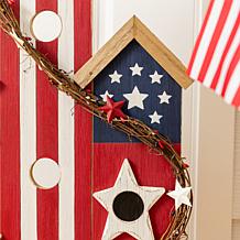 30" Patriotic Birdhouse Porch Decor with Welcome Sign