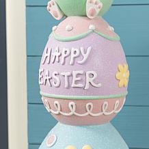 30.5" H Easter Resin Decor with Stacked Pastel Eggs