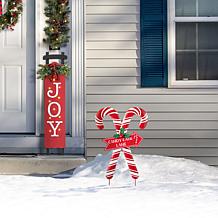 30"H Metal Candy Cane Lane Christmas Yard Stake