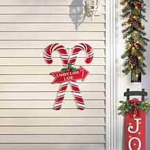 30"H Metal Candy Cane Lane Christmas Yard Stake