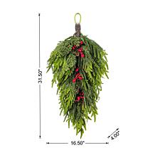 31.5" Christmas Greenery PE Dripping Teardrop