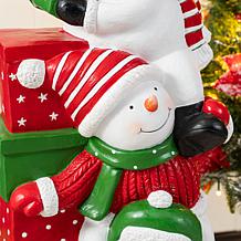 35.25"H Christmas Resin Porch Decor with Snowmen