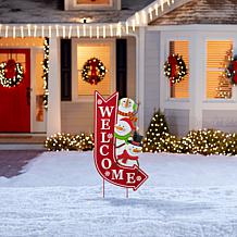 35.75"H Metal Christmas Welcome Yard Stake