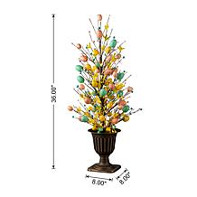 36" Easter Urn Porch Tree with Lights and Timer