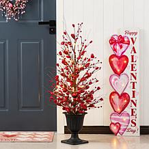 36" Valentine's Lighted Porch Tree with Timer