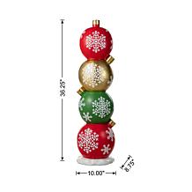 36.25"H Christmas Resin Stacked Ornament Porch Decor