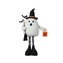 38"H Lighted Halloween Fabric Ghost Standing Decor, With Telescopin...