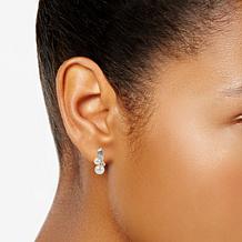 4-6.5mm Cultured Pearl and Created Sapphire Twist Vine Earrings