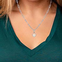 4-8.5mm Cultured Pearl Sterling Silver Paperclip-Link Drop Necklace