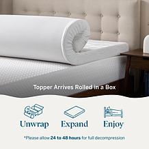 4" Bamboo Charcoal and Gel Memory Foam Mattress Topper, Full