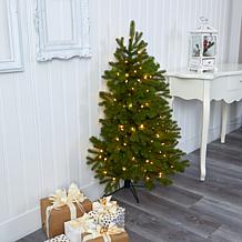 4' Cambridge Spruce Flat Back Artificial Christmas Tree with 100 Wa...