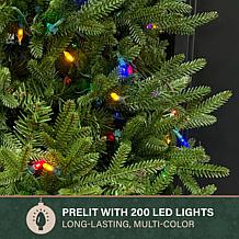 4' Noble Fir Artificial Tree Metallic Urn Base MultiColored LED Lights