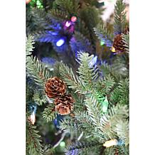 4' Noble Fir Artificial Trees Metallic Urn Base MultiColored LED 2Pack