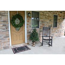 4' Noble Fir Artificial Trees Metallic Urn Base MultiColored LED 2Pack