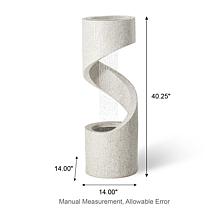 40.25"H Mid Century Modern Faux Terrazzo Spiral Polyresin Fountain