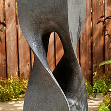 40.5"H Oversized Modern Geometric Pedestal and Sphere Floor Fountain