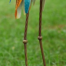 40"H Metal Standing Crane Garden Statue with Stakes