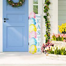 42" Lighted Wooden Stacked Easter Porch Sign