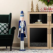 42"H Wooden Christmas Blue Dressed King Nutcracker