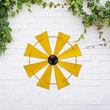 44"H Metal Yellow Wind Spinner Yardstake