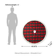 48" D Red/Black Plaid Reversible Sherpa/Flannel Christmas Tree Skirt